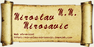 Miroslav Mirosavić vizit kartica